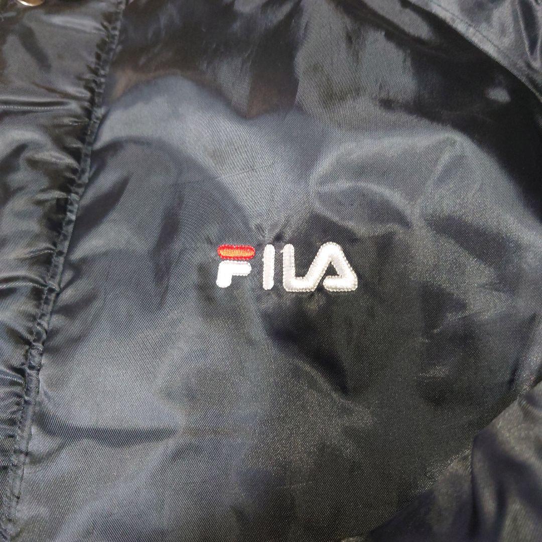 FILA ベンチコート 黒 フード付き サイズL・レトロ
