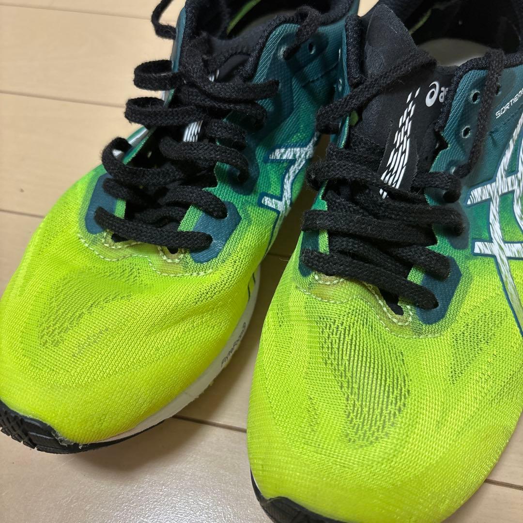 【美品】asics ランニングシューズ イエロー/グリーン　24センチ