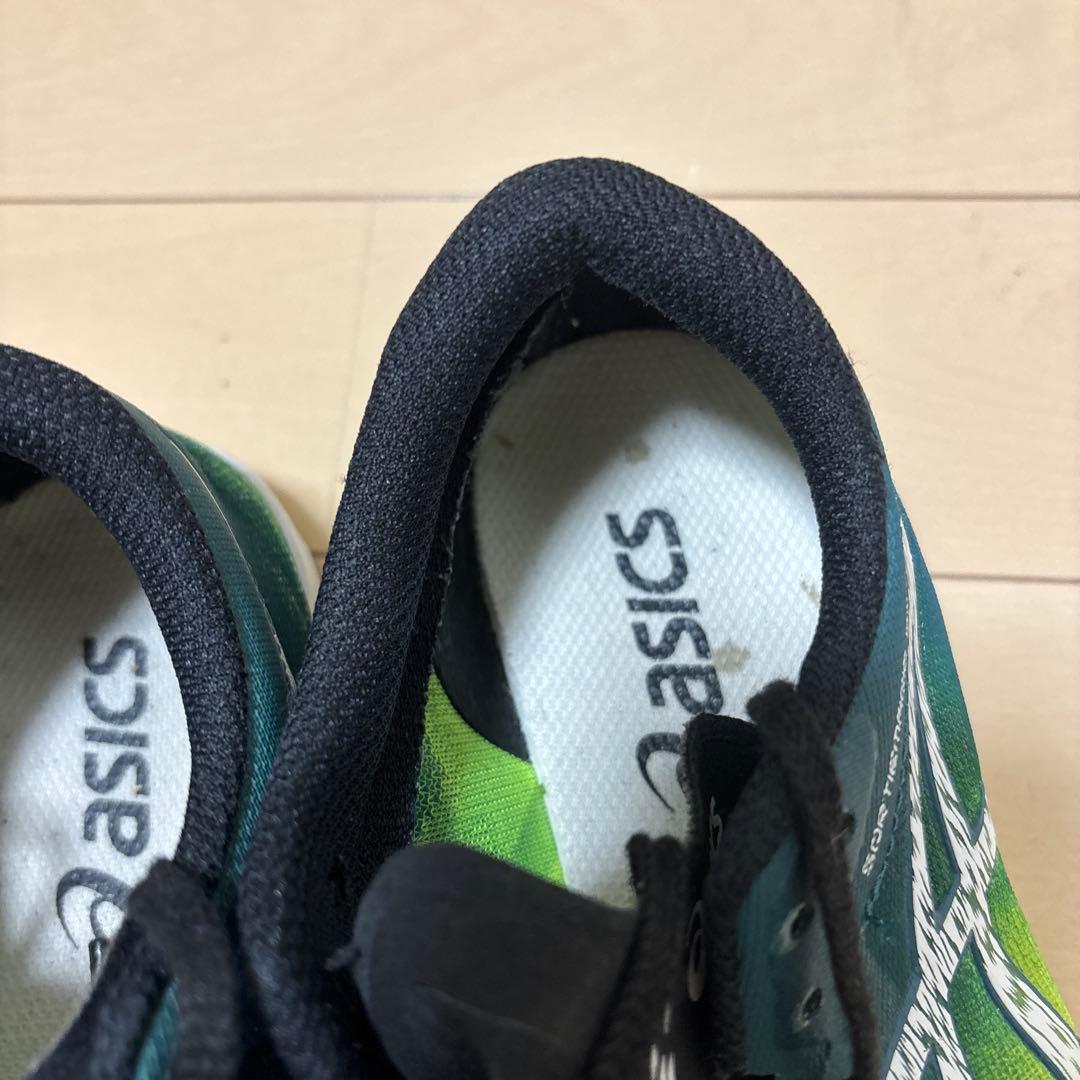 【美品】asics ランニングシューズ イエロー/グリーン　24センチ