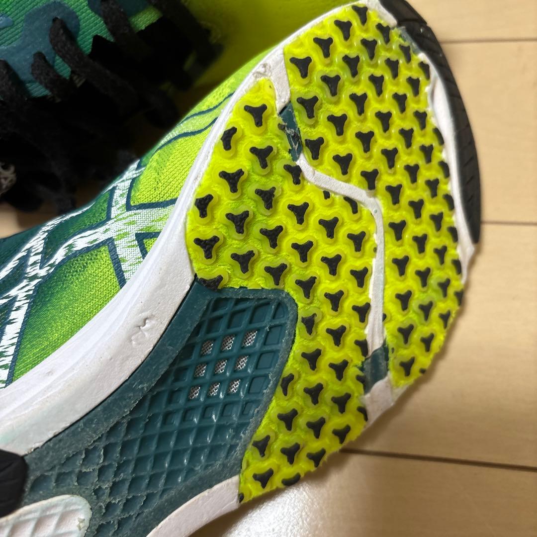 【美品】asics ランニングシューズ イエロー/グリーン　24センチ