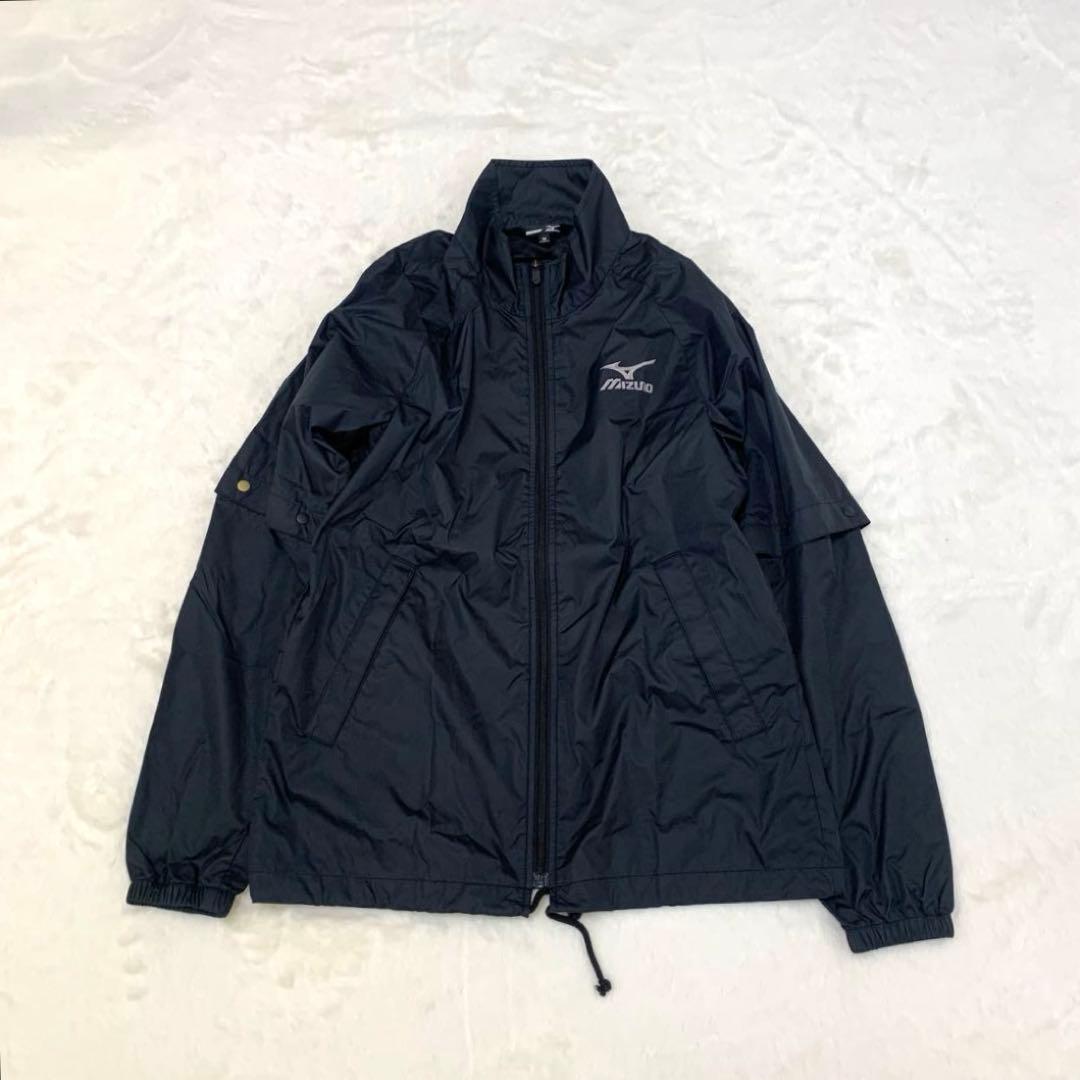 【長袖・半袖2Way仕様】MIZUNO ミズノ レインジャージ 黒 M