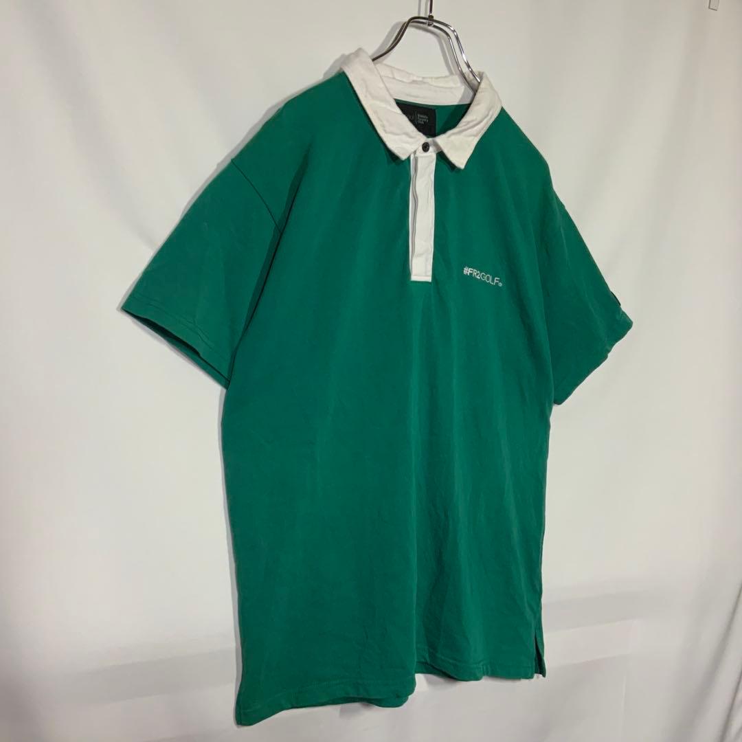 【希少】 FR2 golf ポロシャツ　グリーン×ホワイトカラー