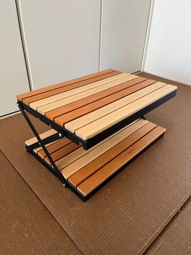ANOBA アノバ　２トーンウッドラック２段 キャンプ ラック インテリア