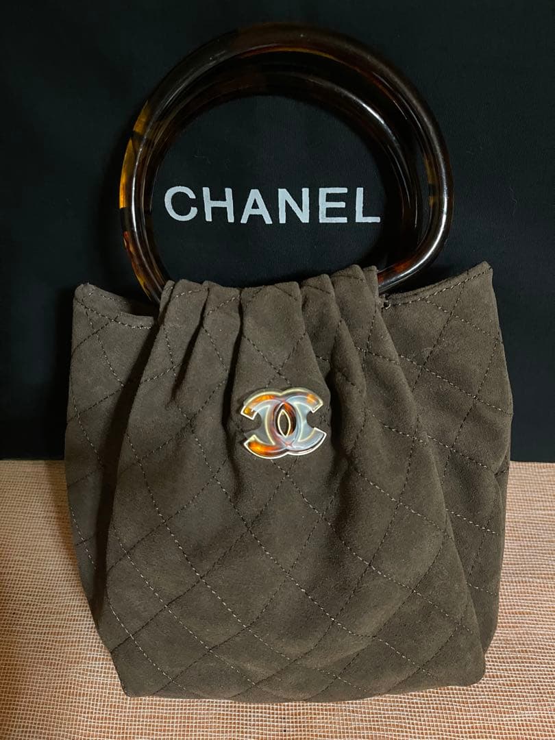 CHANELノベルティステッチキルティングトートバッグ