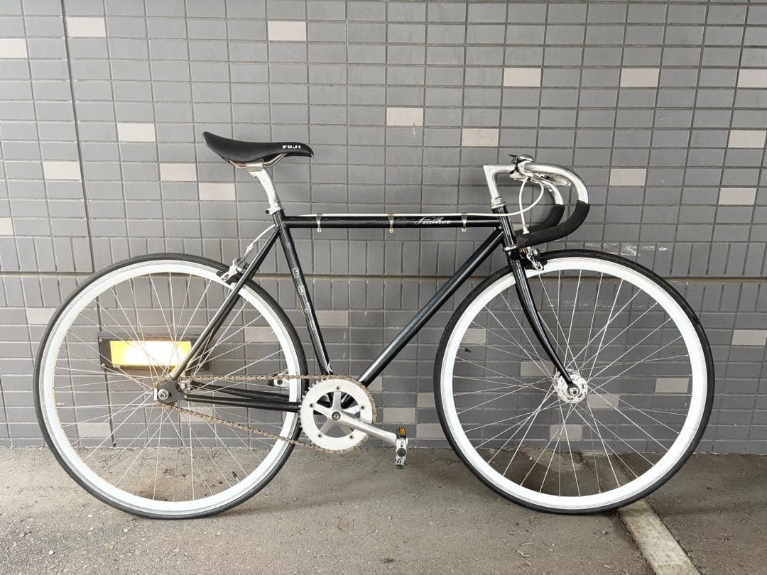 送料込 FUJI FEATHER クロモリ ピストバイク 52 完成車