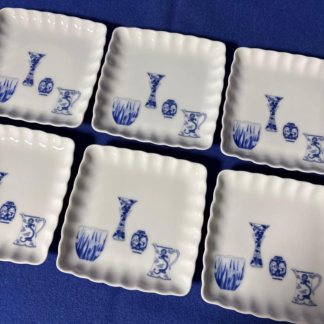 深川製磁　ブルーチャイナ　和菓子皿揃