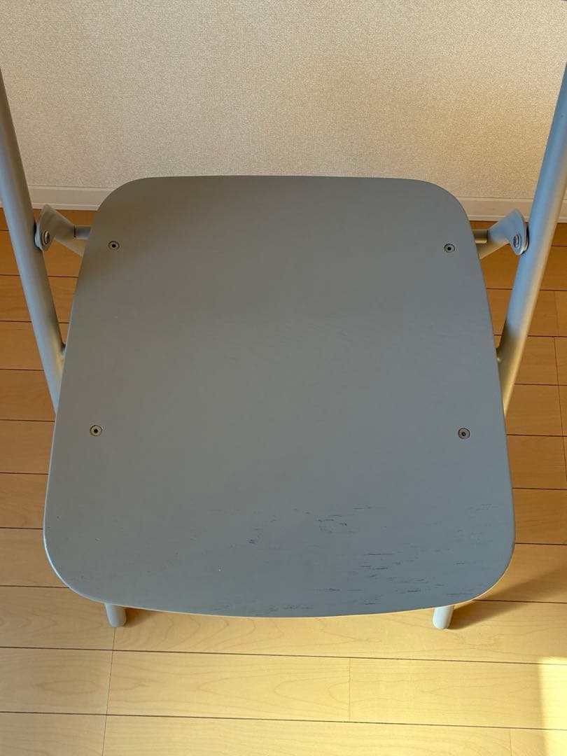 無印良品　スチールパイプ折りたたみチェア板座　ウォームグレー　2脚セット
