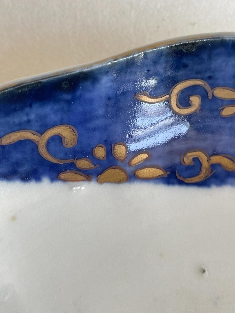 古伊万里 色絵 夫婦鳥図 オシドリ 鴛鴦 吉祥文 輪花皿 江戸後 明治初 飾皿
