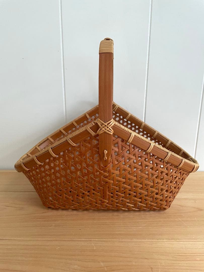 大分　別府　竹細工　手つきかご　工芸品