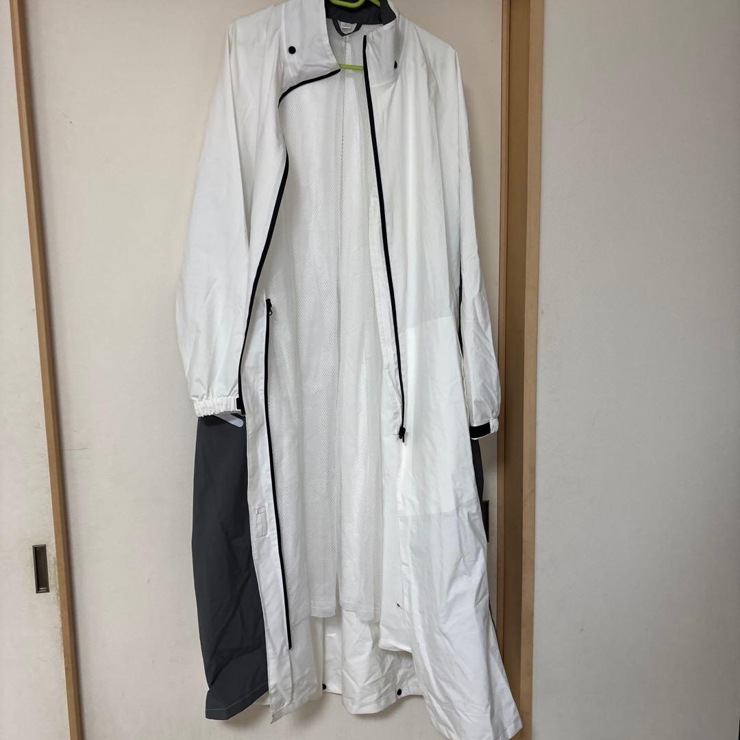 自転車用カッパ ホワイト・グレー 3L