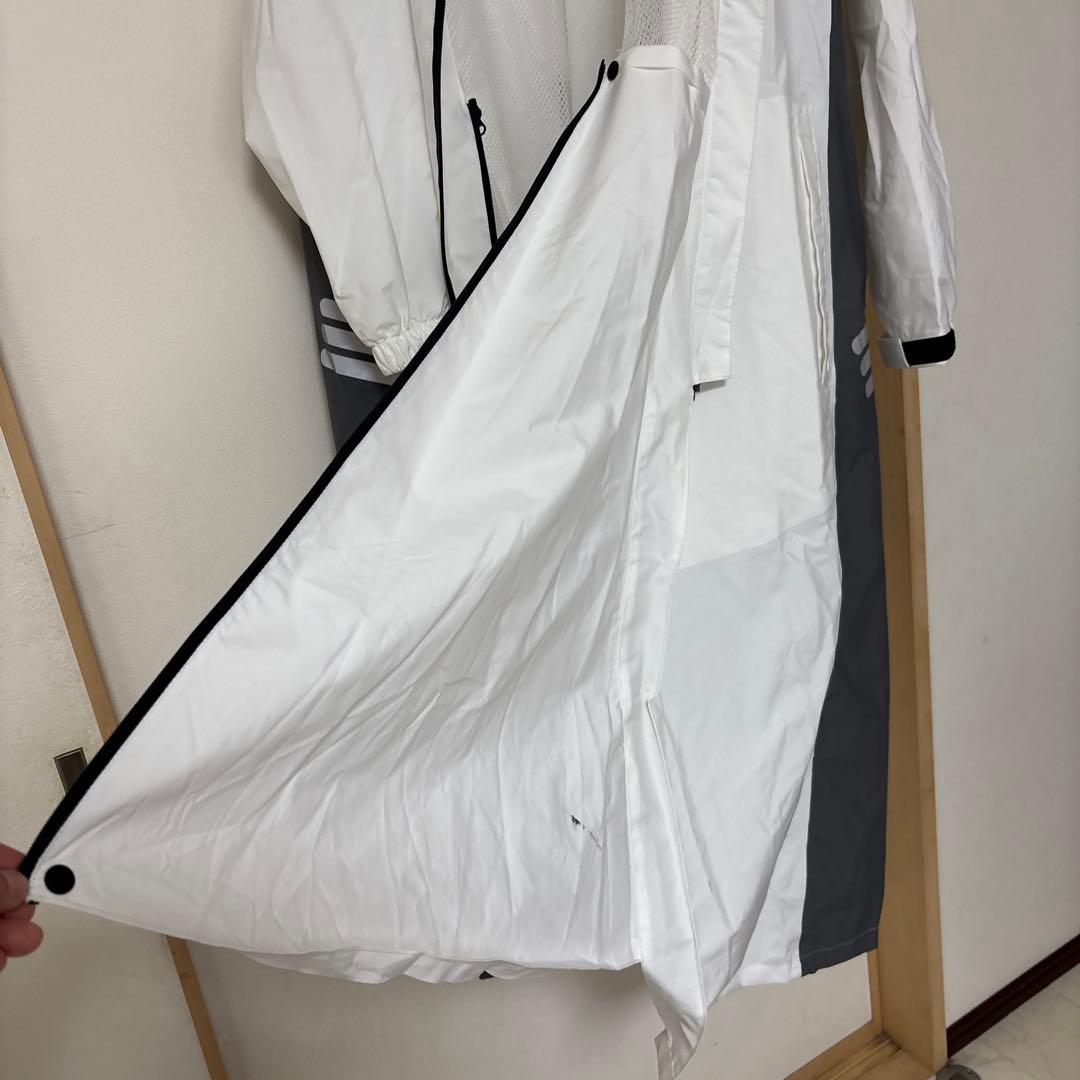 自転車用カッパ ホワイト・グレー 3L