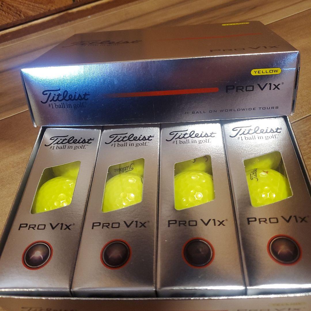 新品 2025Titleist Pro V1x ゴルフボール 12個 イエロー