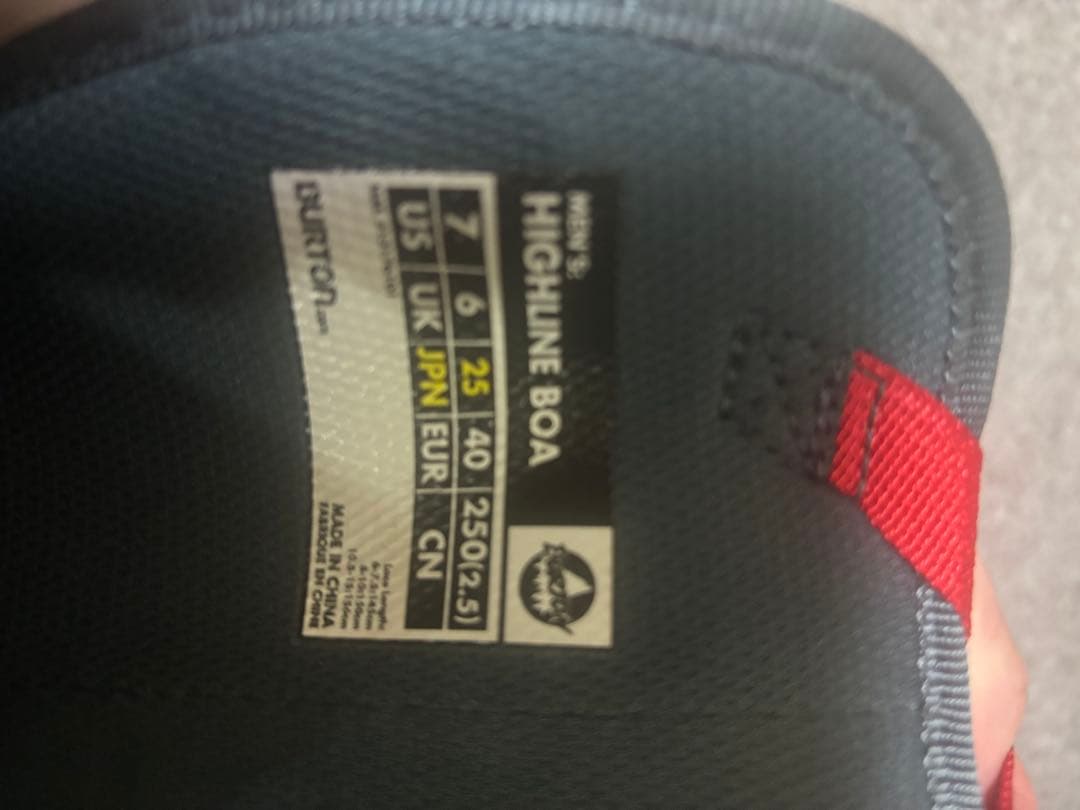 BURTON HIGHLINE BOA スノーボードブーツ グレー/レッド