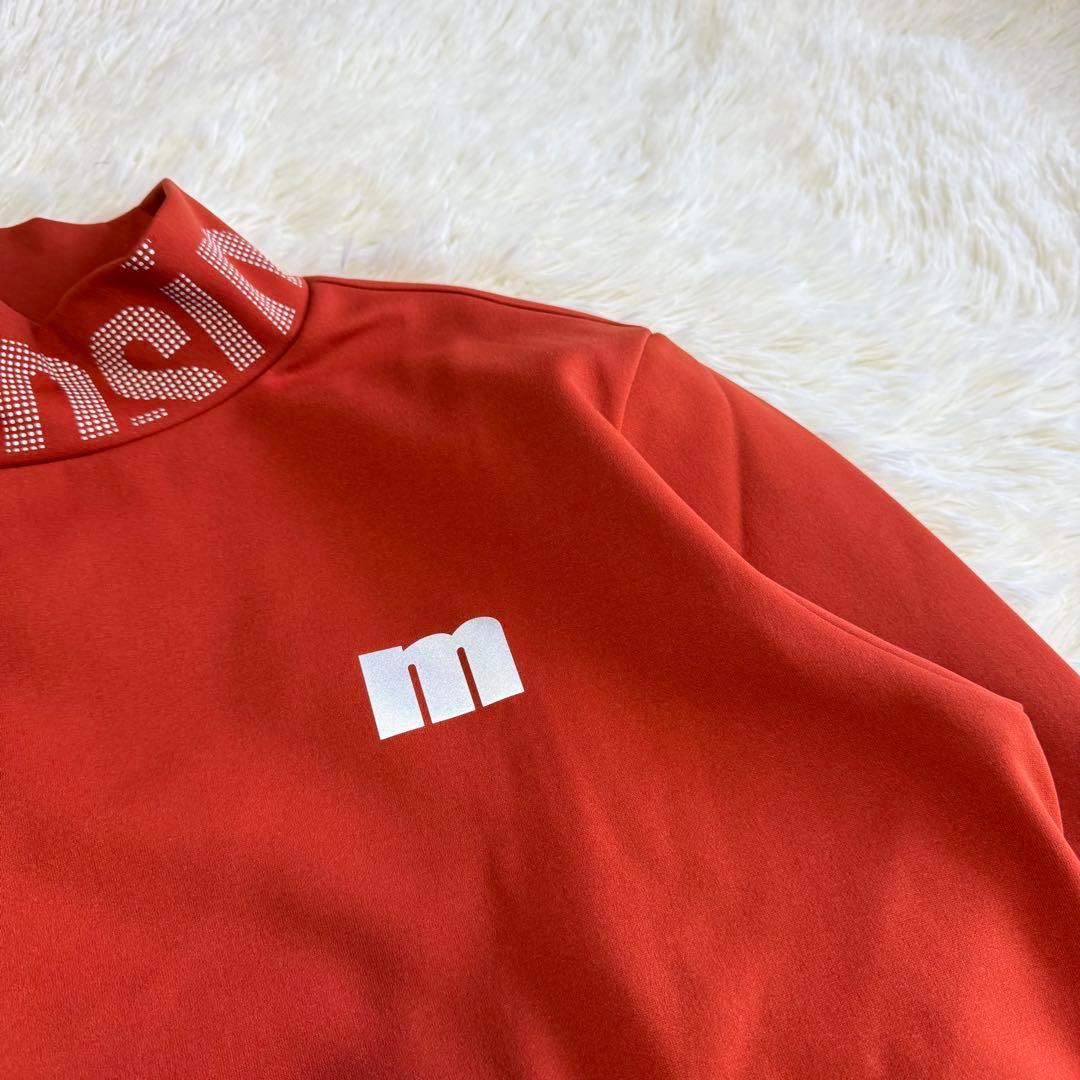 【マンシングウェア】極美品 モックネック オレンジ 襟ロゴ L メンズ