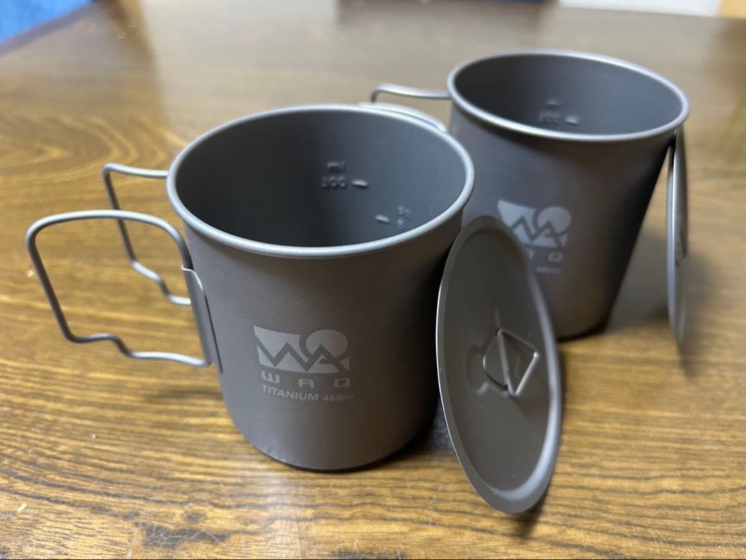 WAQ ワック チタンマグカップ450ml 蓋付き 3個セット