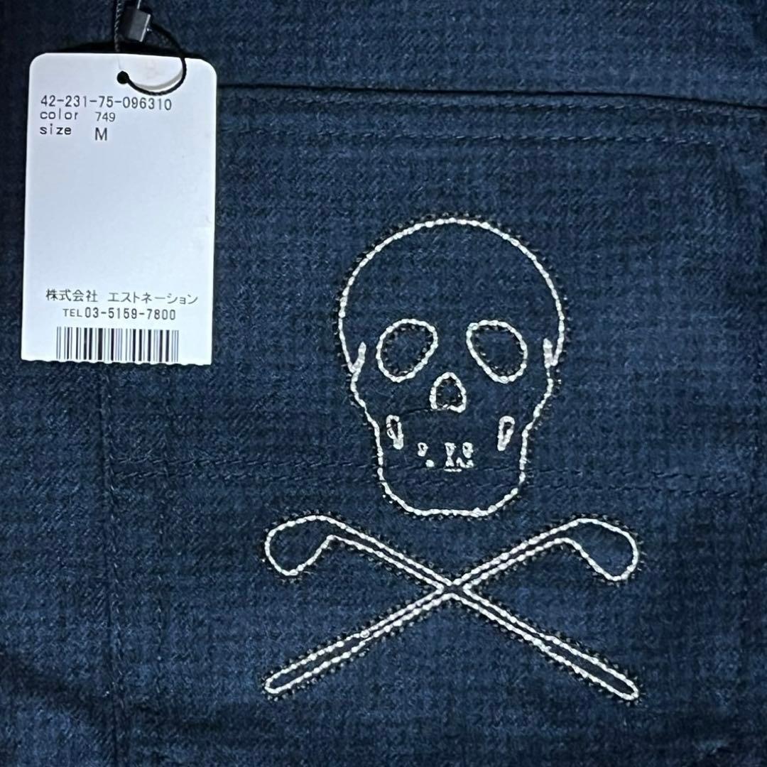 MARK&LONA スカル刺繍 ゴルフパンツ M ネイビー 未使用