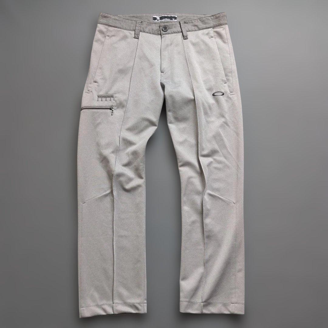 【美品】オークリーゴルフ　スカルロゴタックパンツ　グレー　32インチ