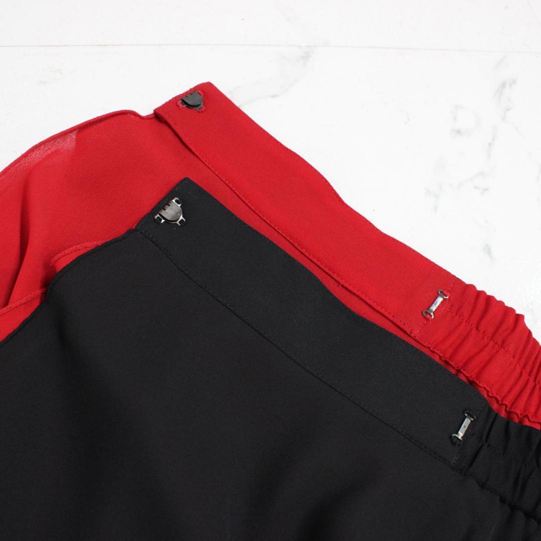 【新品 社交ダンス衣装】上下セット トップス スカート 黒 赤 elegance