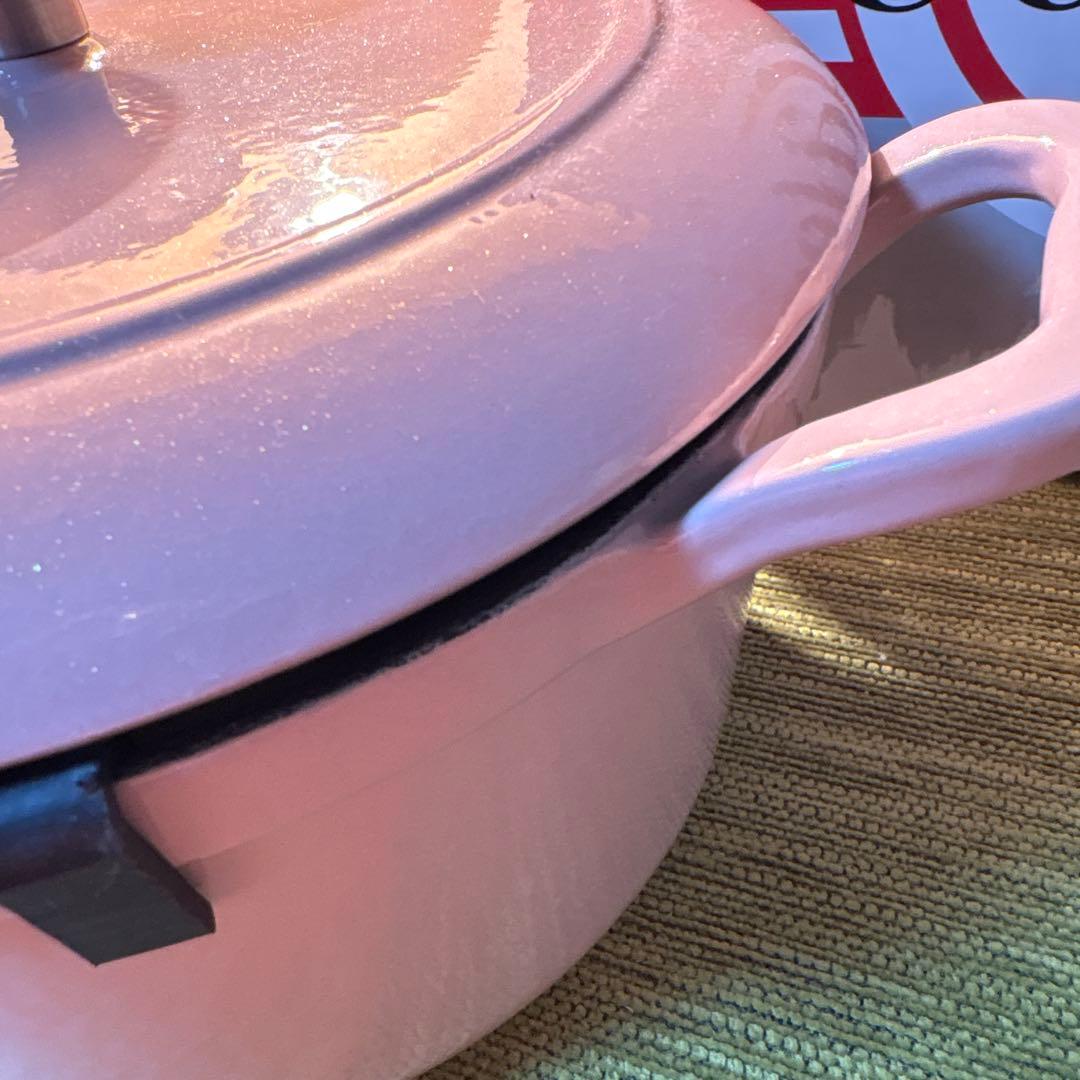 【新品】フィスラーホーロー20cm 両手鍋カレン ココット ベビーピンク♡ラメ♡