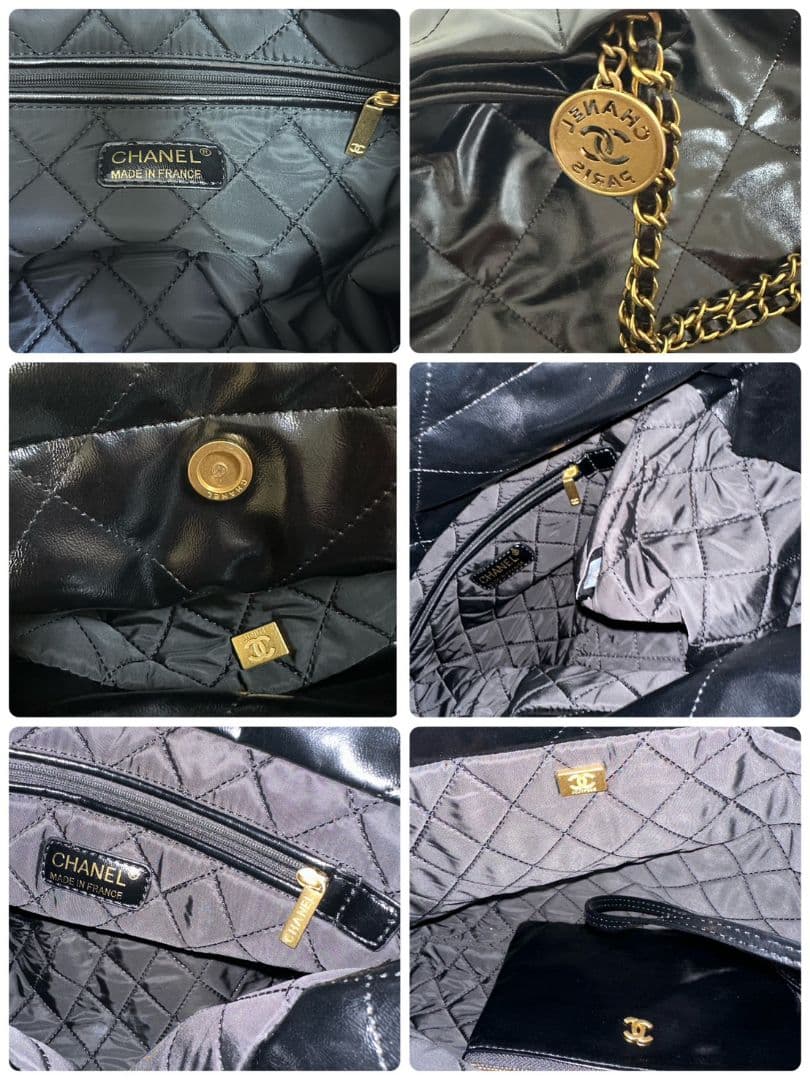 CHANELノベルティ キルティングレザーショルダーバッグブラック