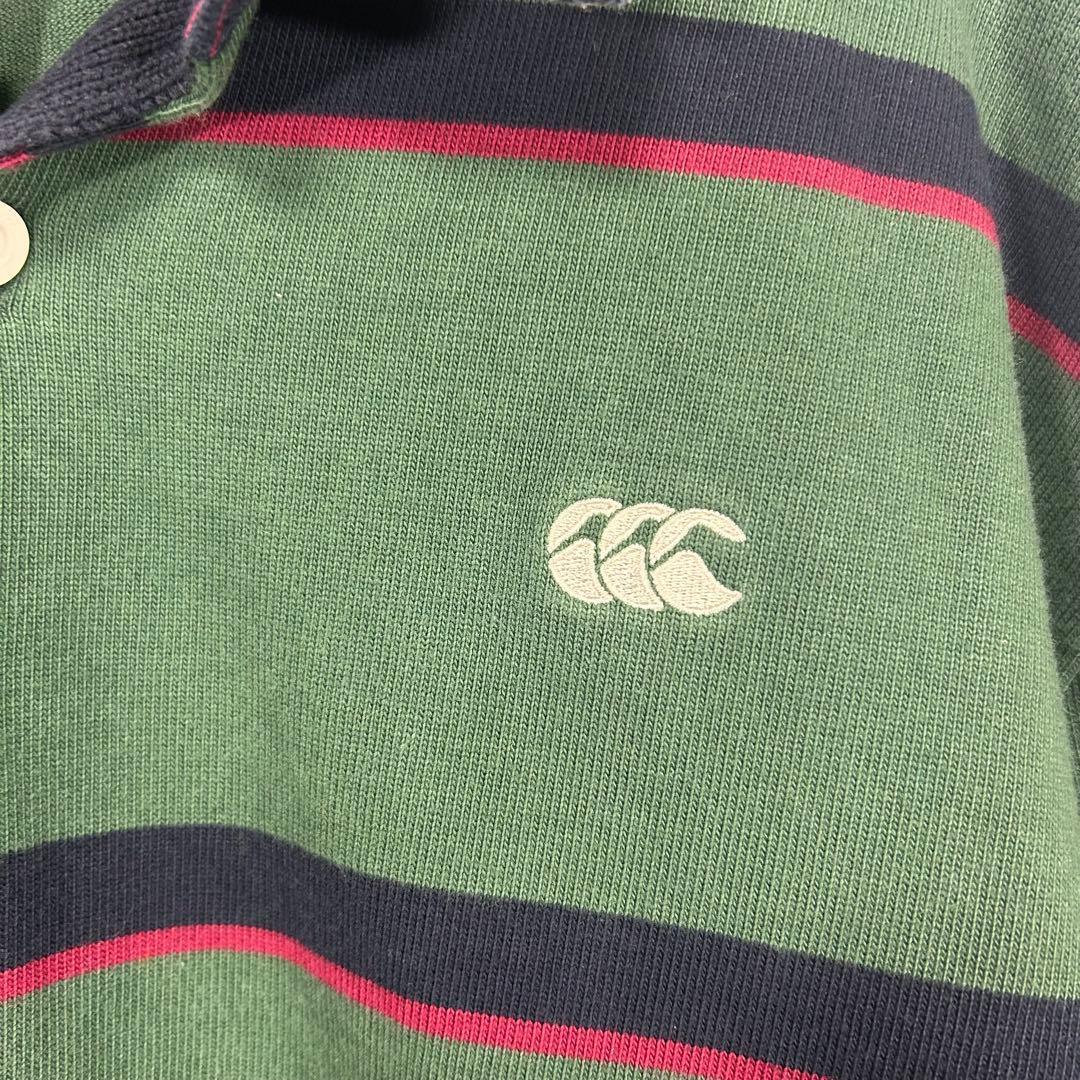 Canterbury カンタベリー 刺繍ロゴボーダー　ラガーシャツ ポロシャツ