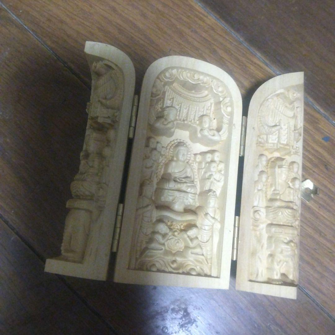 細密な 浮き彫り仏具 観音びらき