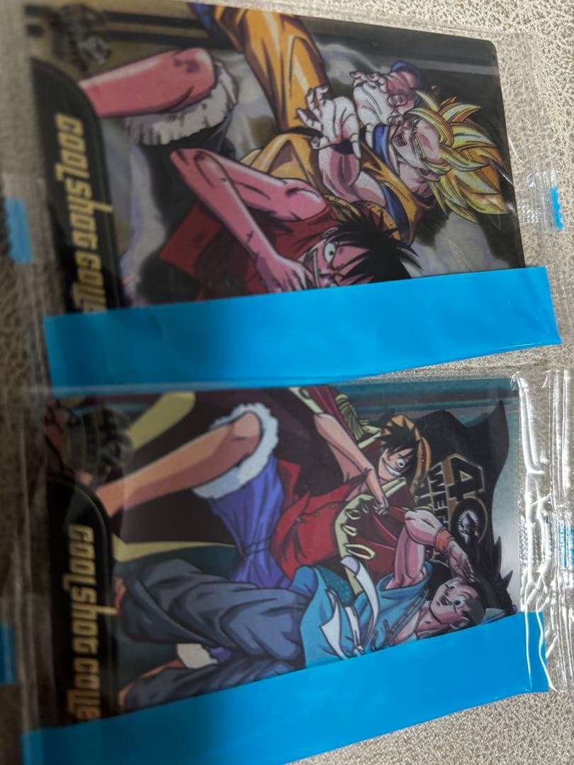 森永 週刊ジャンプ40周年ドラゴンボールワンピースコラボカード　レア2種
