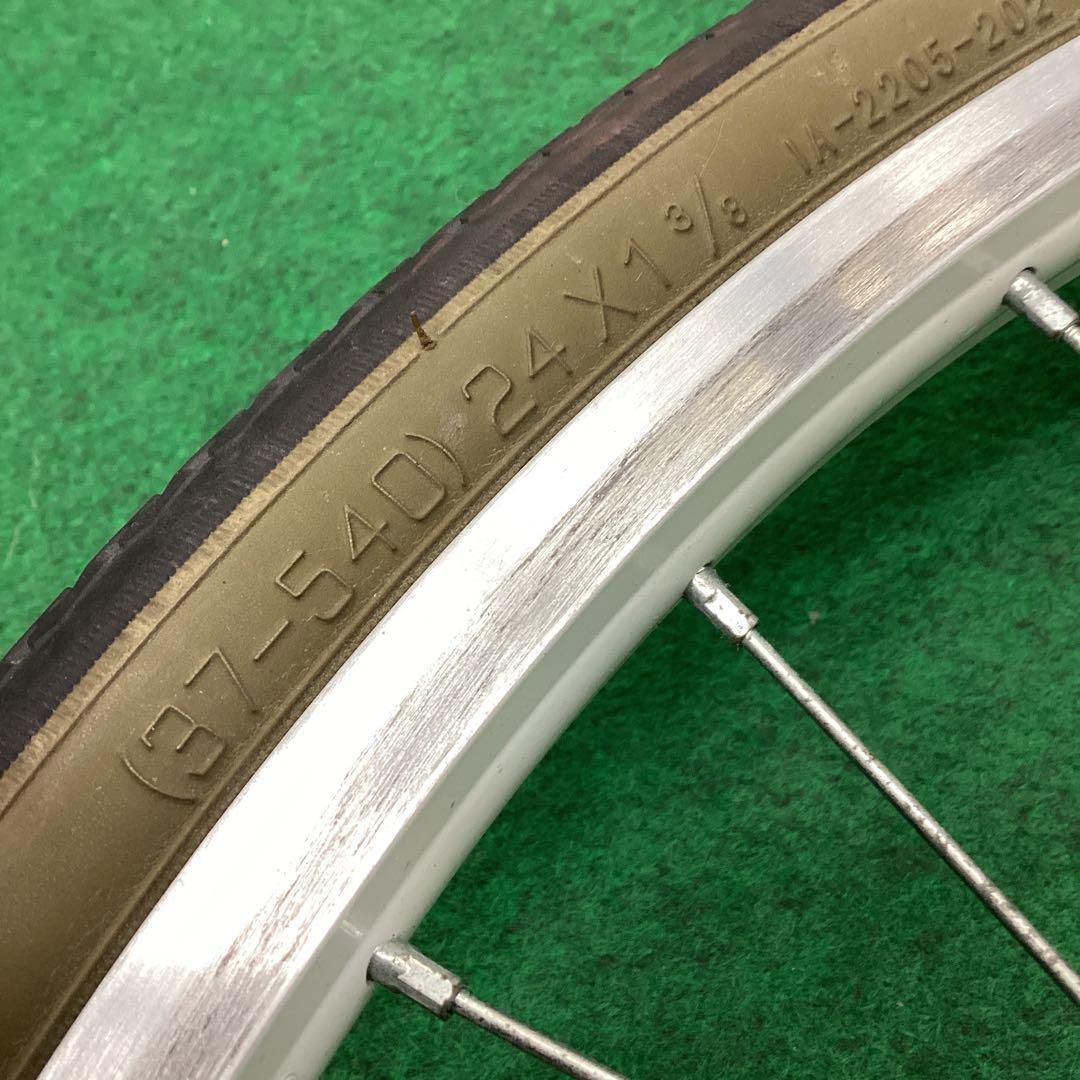 アルミリム　前輪　24x1-3/8 タイヤ付　ハブダイナモ　J2端子　フロント