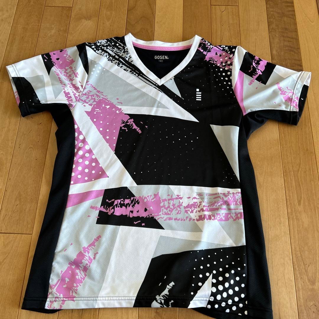 GOSEN 幾何学模様 Tシャツ 黒/白/ピンク　上下セット
