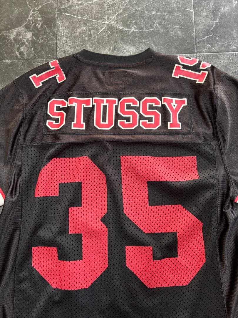STUSSY ゲームシャツ ブラック メッシュ ステューシー ストリート 古着