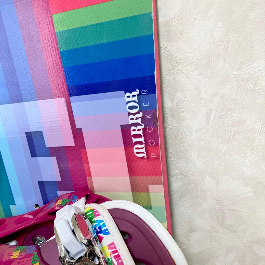 ELAN MIRROR スノーボード　142cm　ピンクバインディング　セット
