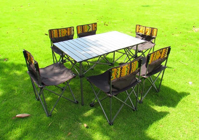 多機能 ピクニック 折りたたみ 椅子テーブルバーベキュー 釣り  7点セット0