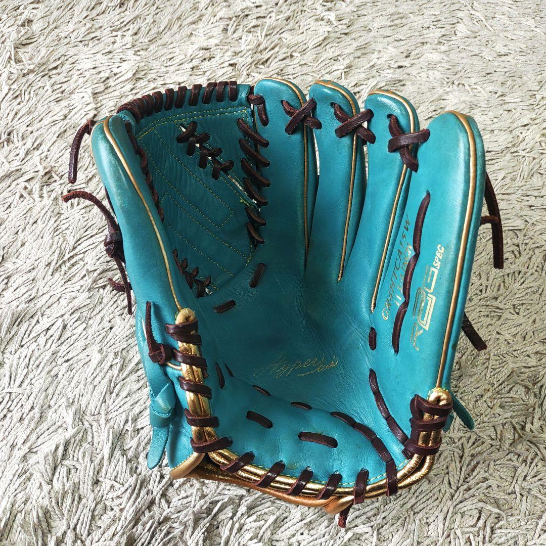【良品・ターコイズ】Rawlings ローリングス 軟式野球　グローブ　投手用
