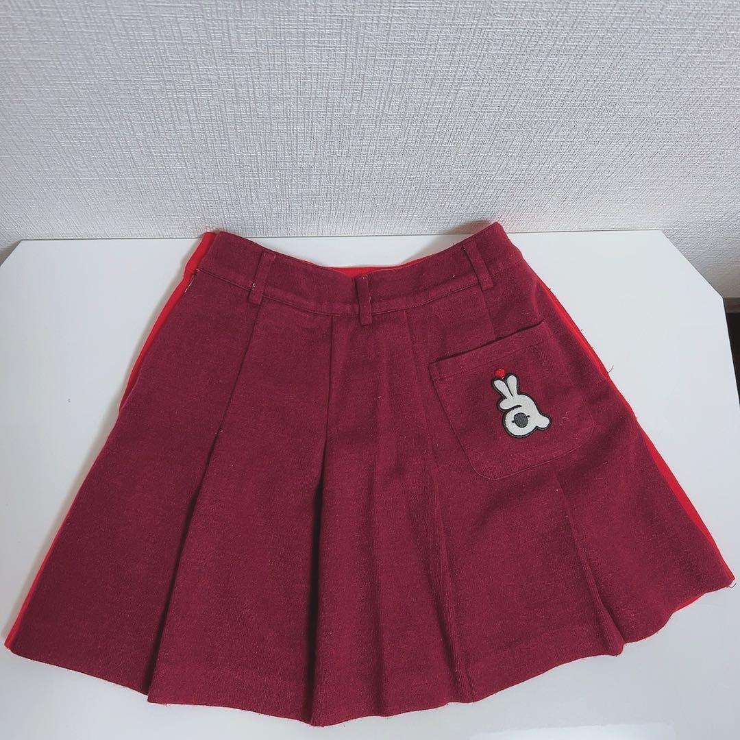 アルチビオ archivio プリーツスカート 赤　36 Sサイズ ウール10%
