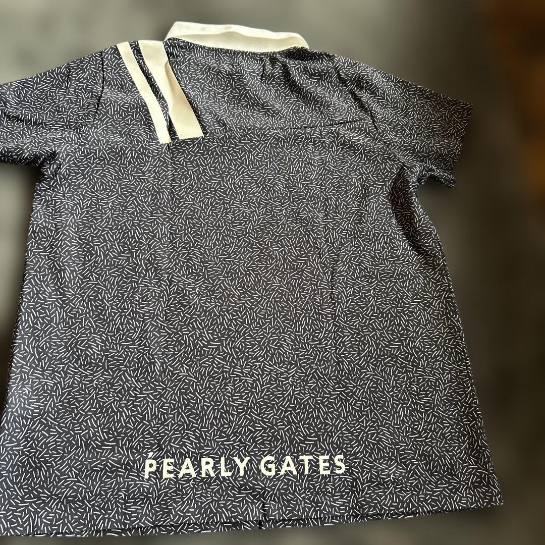 PEARLY GATES プリント柄シャツ ネイビー