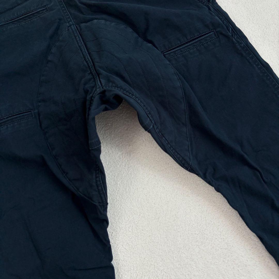 美品【narifuri】サルエル風 サイクル クロップドパンツ 紺 S ベルト付