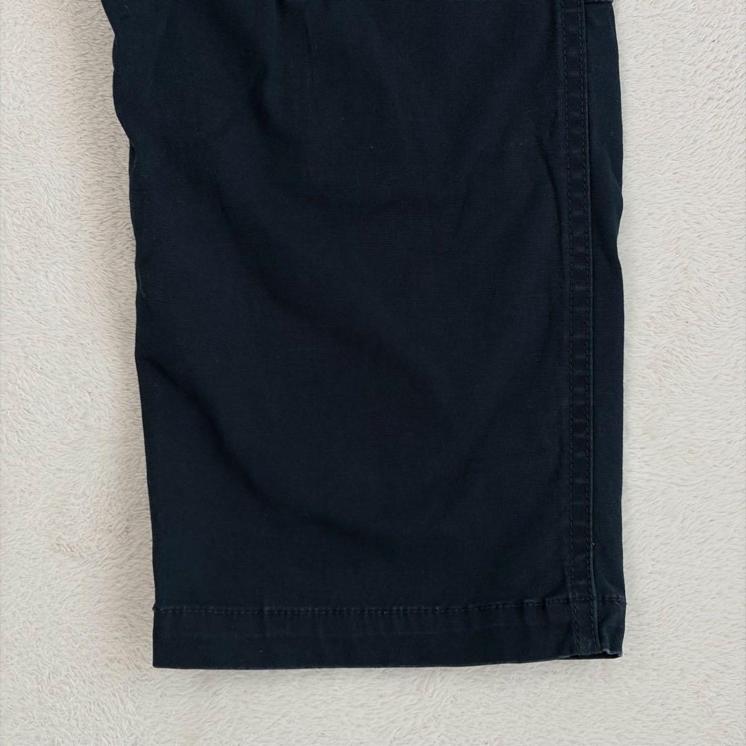 美品【narifuri】サルエル風 サイクル クロップドパンツ 紺 S ベルト付