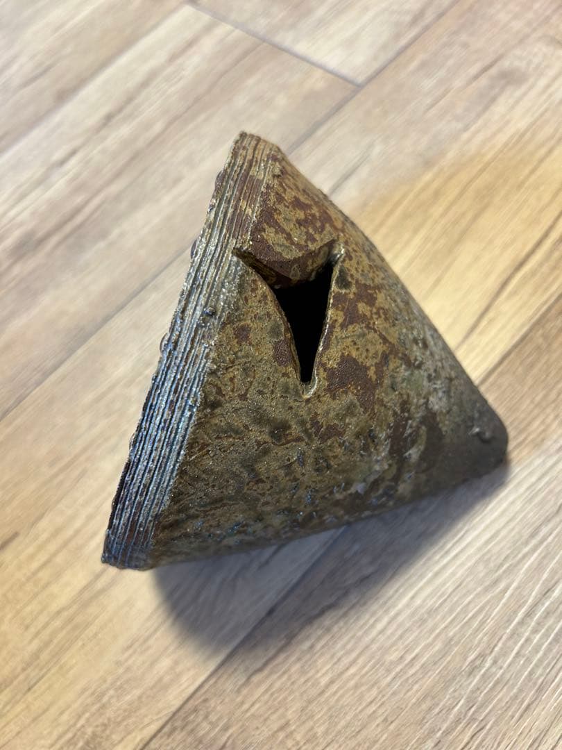 萬古焼 露光窯 冬柴文廣 燻甍 花入 花瓶 焼締 華道具 置物
