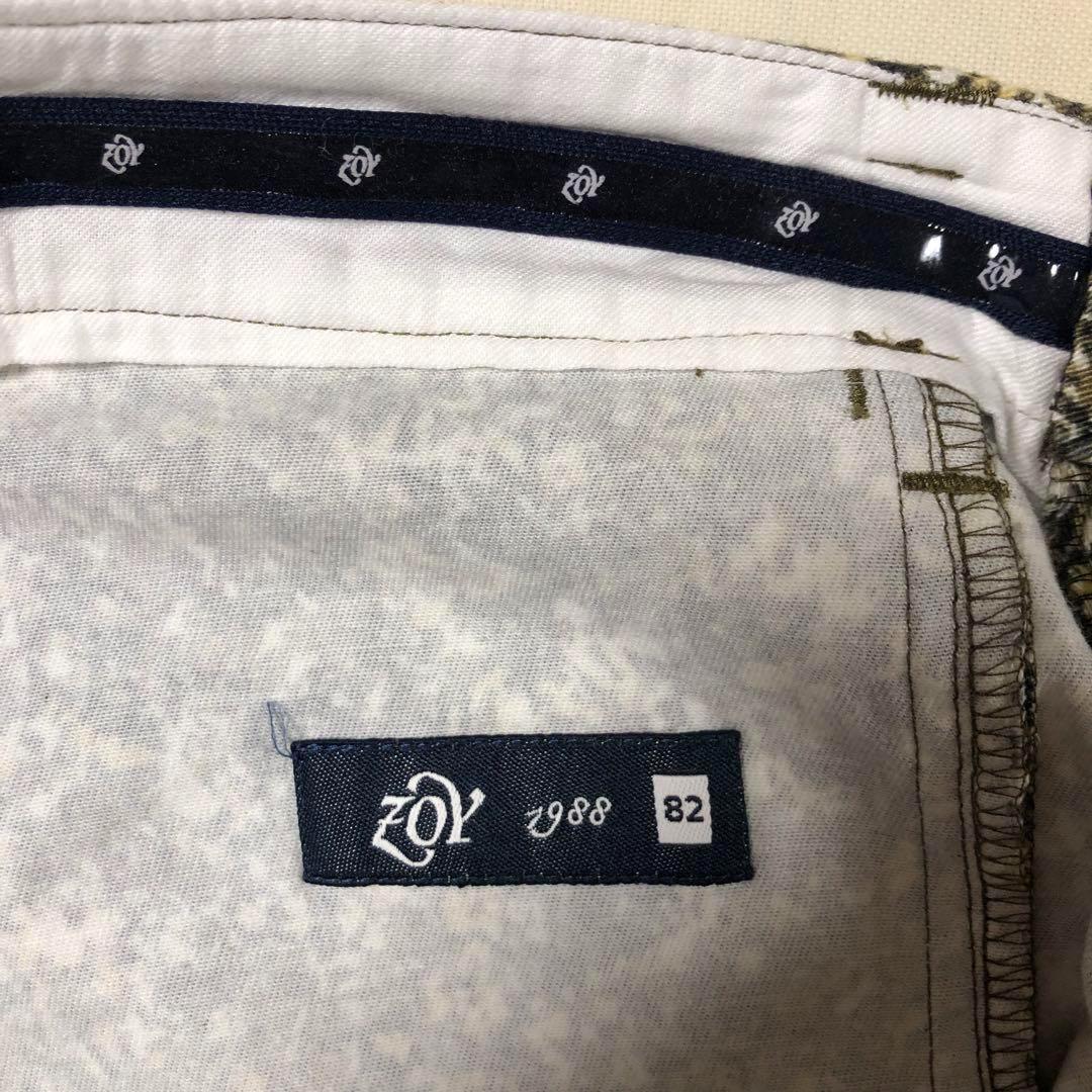 ZOY ゾーイ ゴルフ ショート ハーフ パンツ ブラウン系 柄 サイズ82