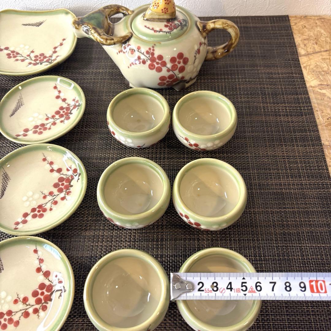 ベトナム民藝 急須セット　陶器 水牛モチーフ人形付き 梅花　希少　送料込み
