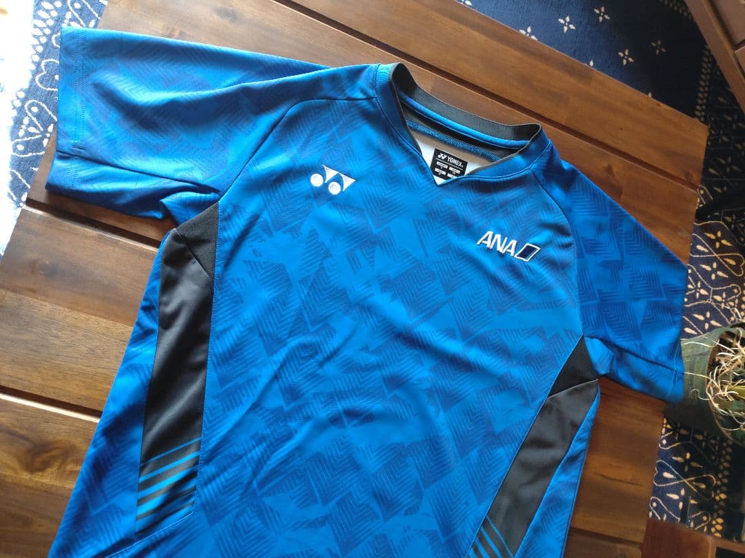 YONEX バドミントンシャツ 青 ANAロゴ入り 日本代表モデル