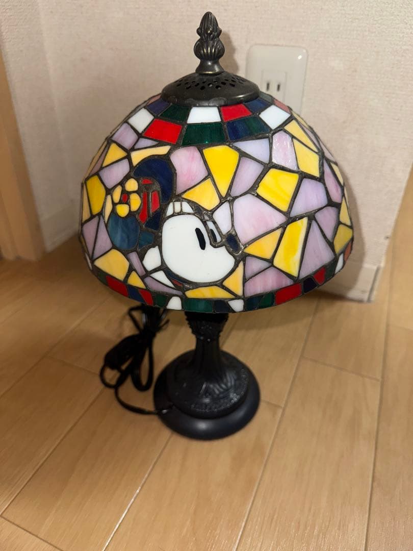 ディズニー　ステンドグラスランプ　ミッキー&ミニー