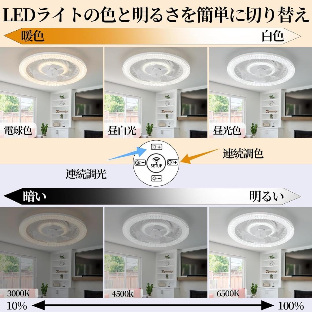 シーリングファンライト 一台二役 リモコン遠隔操作 LED天井ライト 50cm