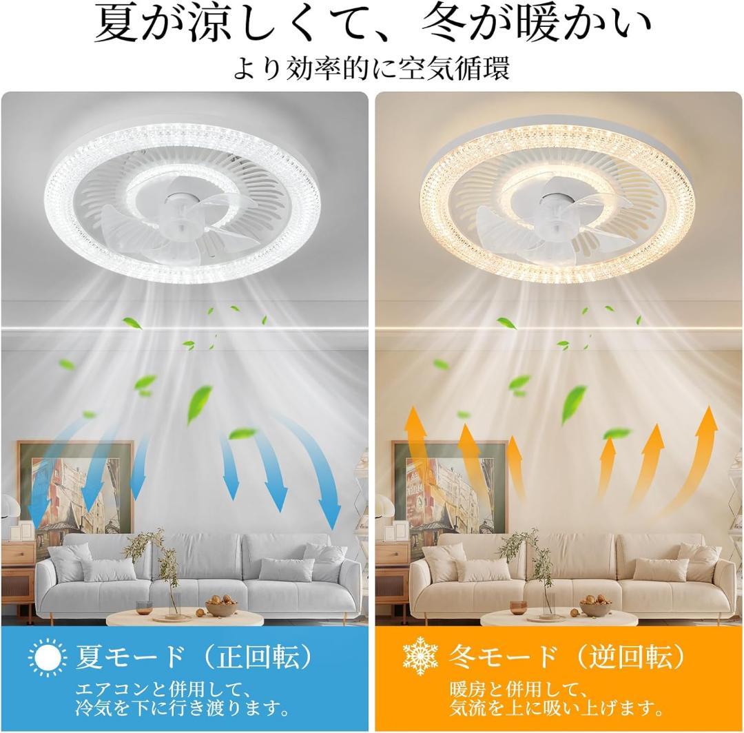 シーリングファンライト 一台二役 リモコン遠隔操作 LED天井ライト 50cm