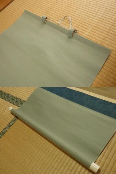 【値下】【掛軸】天泉 山水画 大型 約204cm 絹本 古画 骨董品（木箱付き）