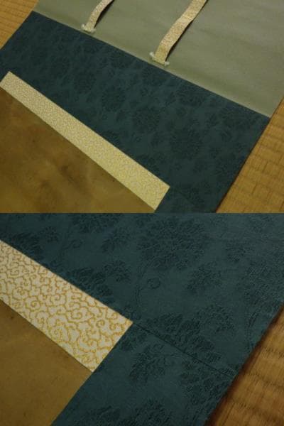 【値下】【掛軸】天泉 山水画 大型 約204cm 絹本 古画 骨董品（木箱付き）