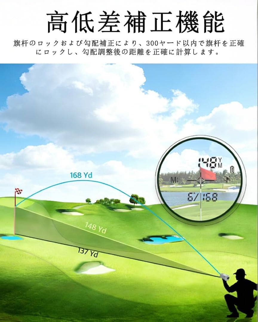【新品未開封】ゴルフ　7倍　レーザー距離計 防水 ホワイト　16999円