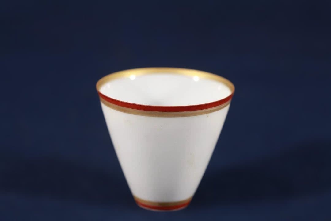 699　古伊万里金赤輪線文様盃　無傷美品　明治