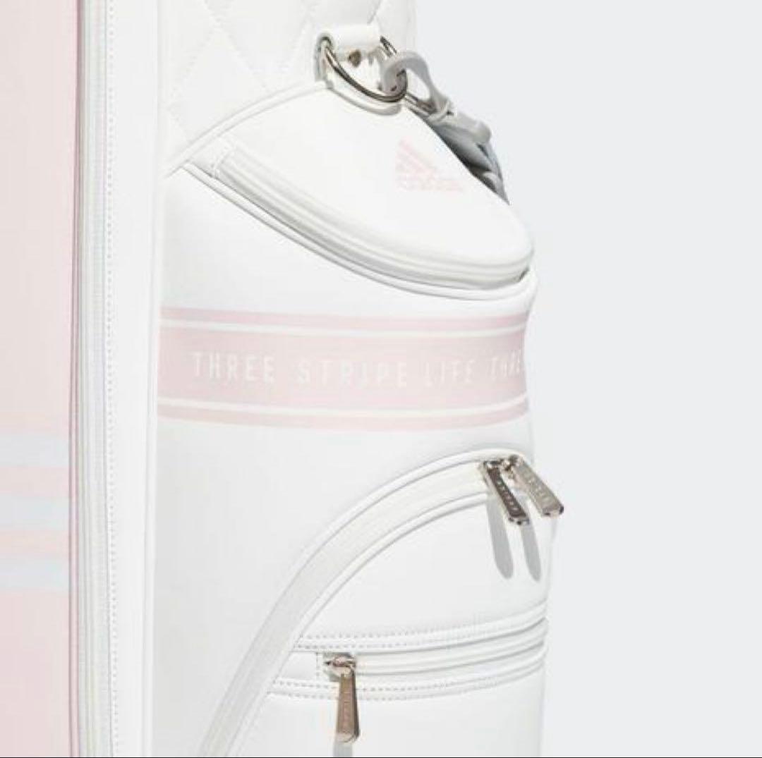 adidas レディース ゴルフキャディバッグ ホワイト ピンク