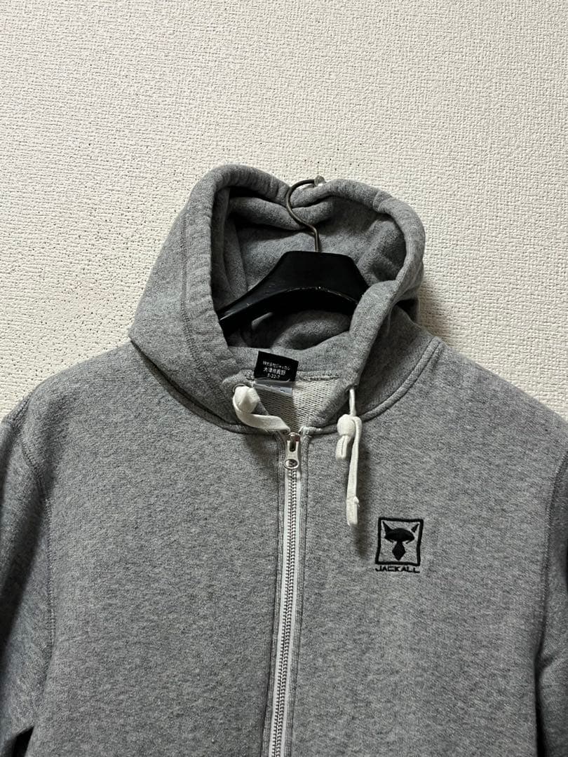 ジャッカル　スウェットパーカー　/L　霜降りグレー　ストレッチ　ダブルジップ